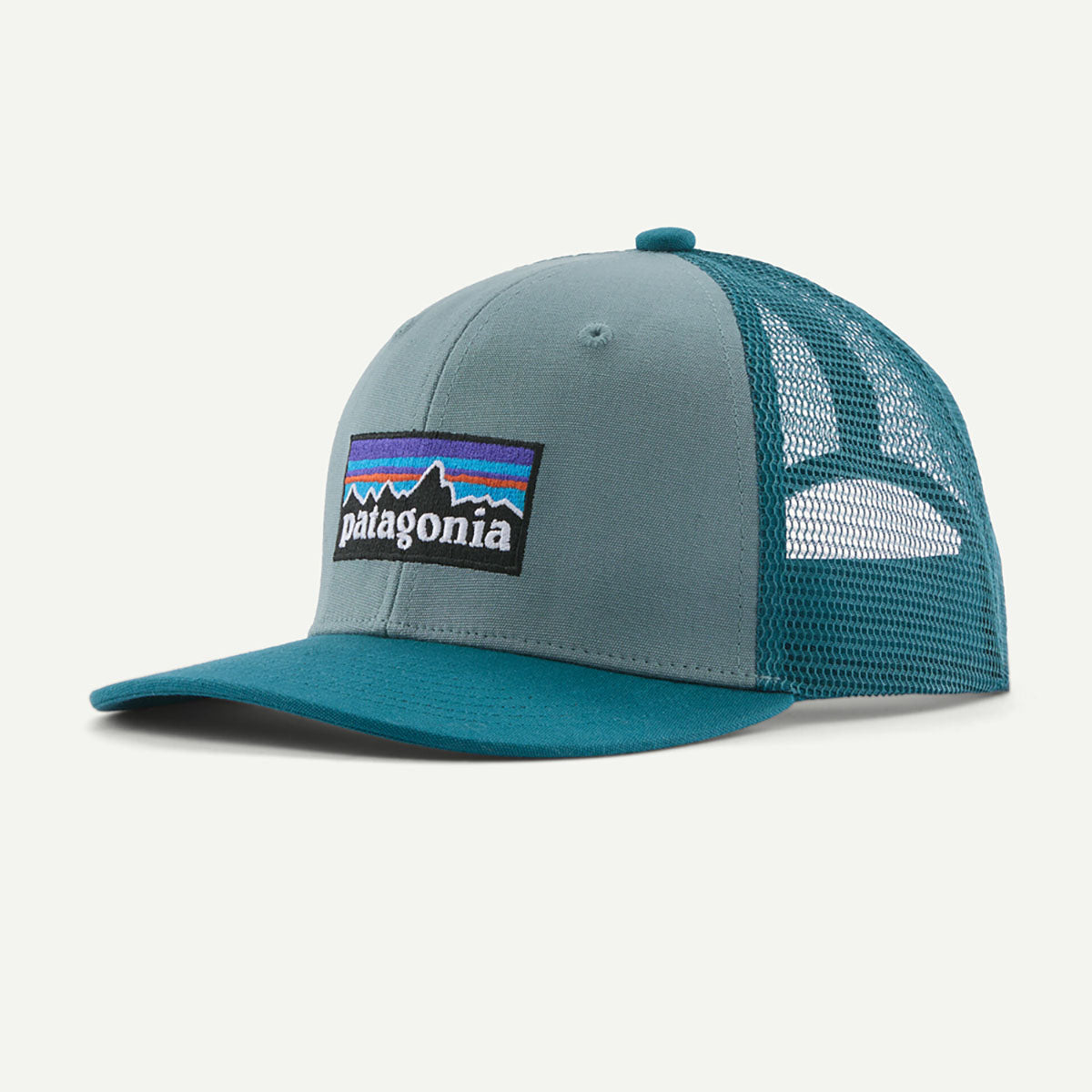 Patagonia Kids Trucker Hat P-6 Logo: Blue Sage