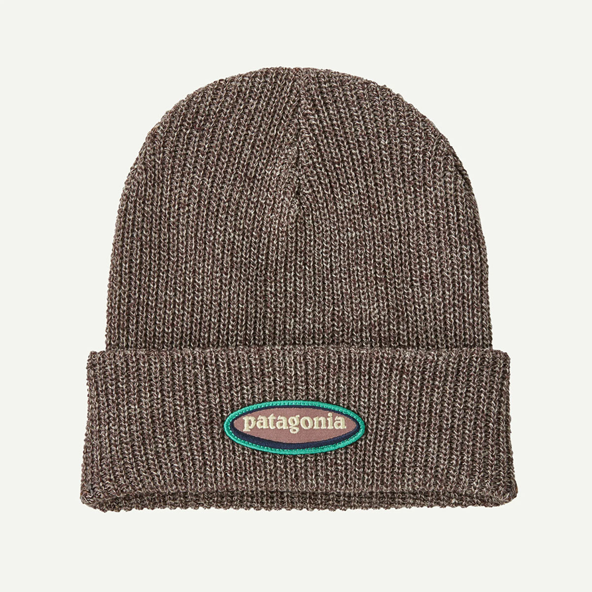 Patagonia Kids Logo Beanie 95 Oval Logo: Den Brown