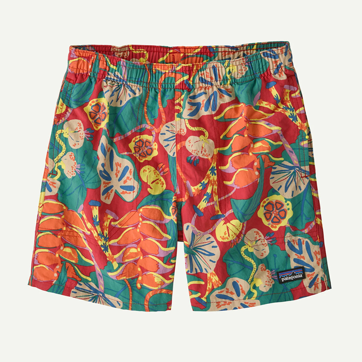 Patagonia Kids Baggies Shorts 5 - Lined Tropiclimb: Hot Ember