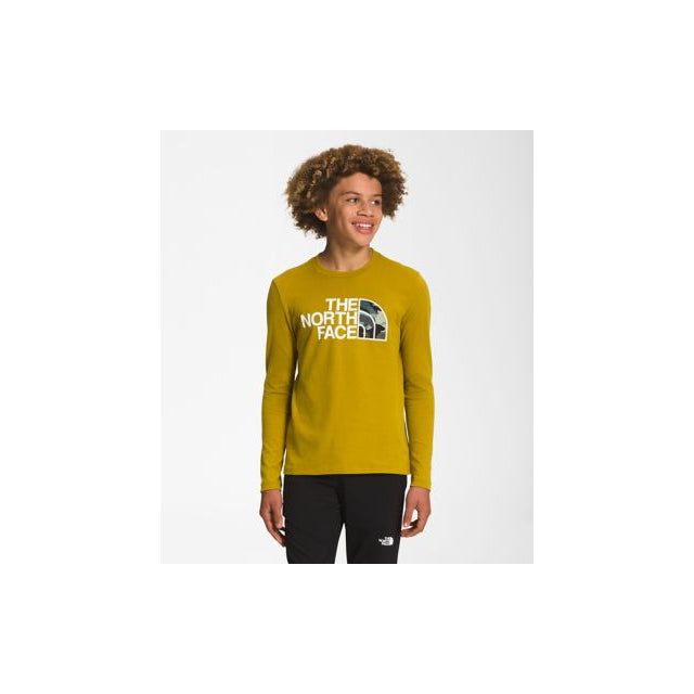 The North Face Boys&#39; Long-Sleeve Graphic Tee 76 Mineral Gold / S