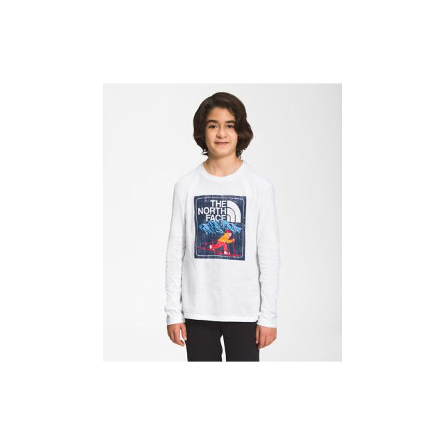 The North Face Boys&#39; Long-Sleeve Graphic Tee FN4 TNF White