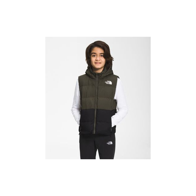 The North Face Boys&#39; Reversible North Down Hooded Vest 21L New Taupe Green