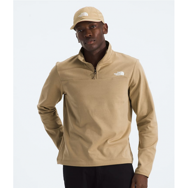 The North Face M Cedar Trail Grid Fleece 1/4 Zip LK5 Khaki Stone