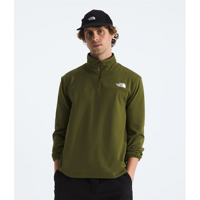 The North Face M Cedar Trail Grid Fleece 1/4 Zip PIB Forest Olive