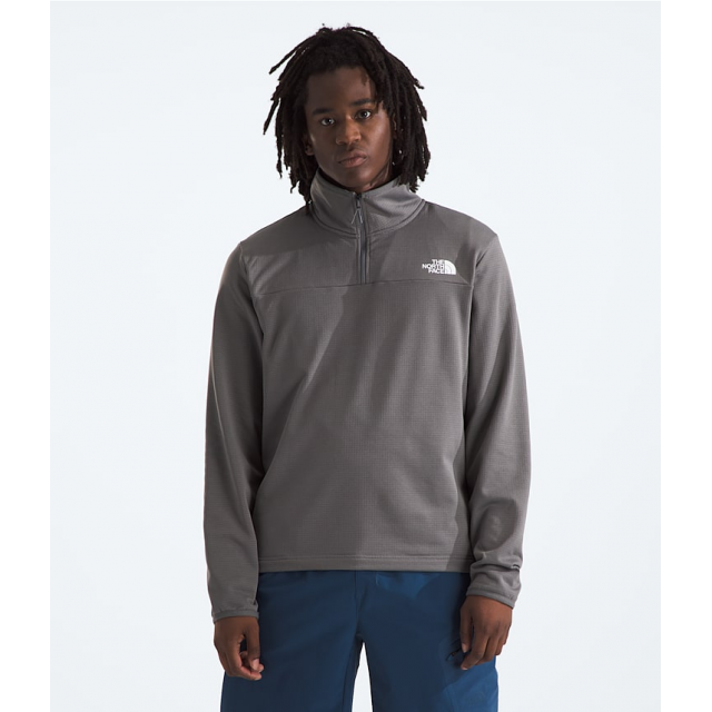The North Face Mens Cedar Trail Grid Fleece ¼ Zip 0UZ Smoked Pearl