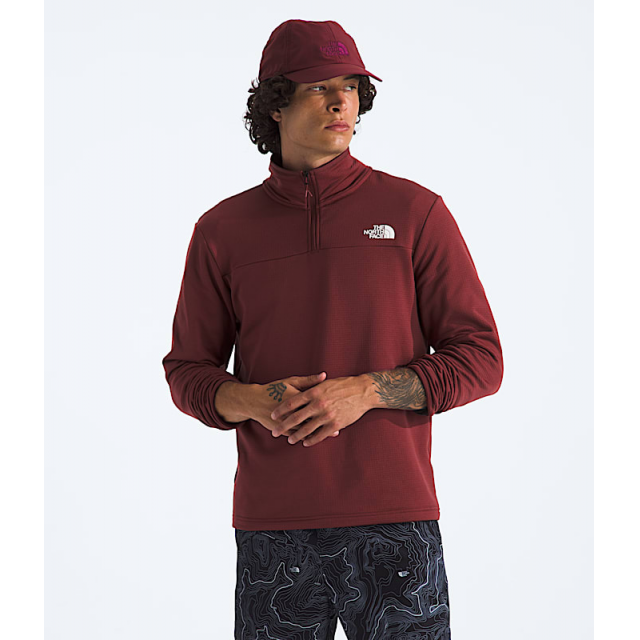 The North Face Mens Cedar Trail Grid Fleece ¼ Zip 0VO Sumac