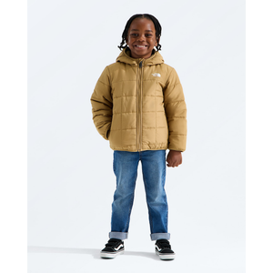 The North Face Kids Boys Reversible Shasta Full Zip Hooded Jacket BQ8 Teddy Brown