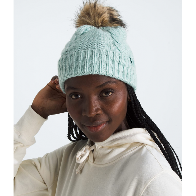 The North Face W Oh Mega Fur Pom Beanie 1OC Muted Pine