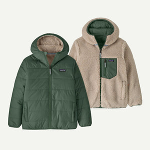 Patagonia Kids Reversible Ready Freddy Hoody Canopy Green