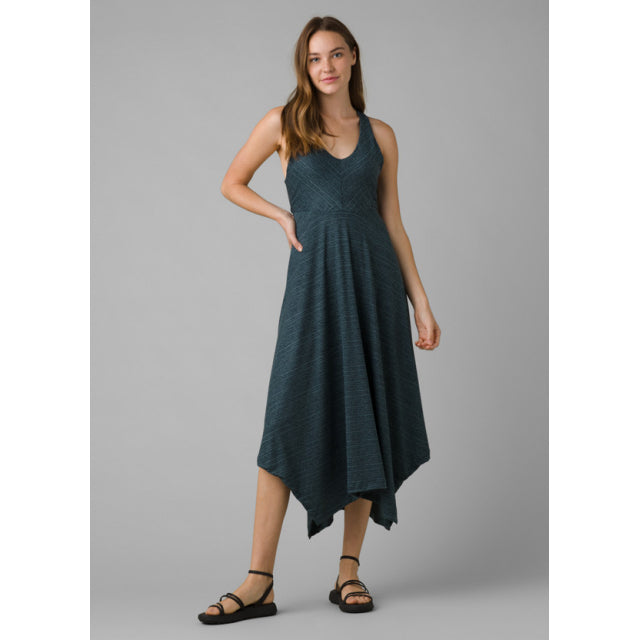 Prana Women&#39;s Saxon Dress 020 Grey Blue Pebbles