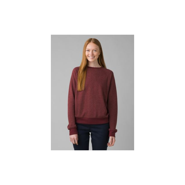 Prana Women&#39;s Cozy Up Sweatshirt 600 Maroon Heather