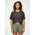 Prana Women's Everyday Vintage-Washed Graphic Crop Tee 021 Charcoal Mindscape