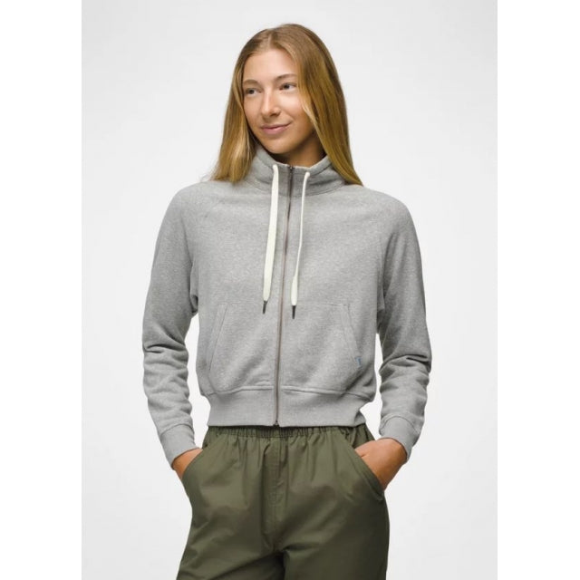 Prana W Cozy Up Full Zip 020 Heather Grey