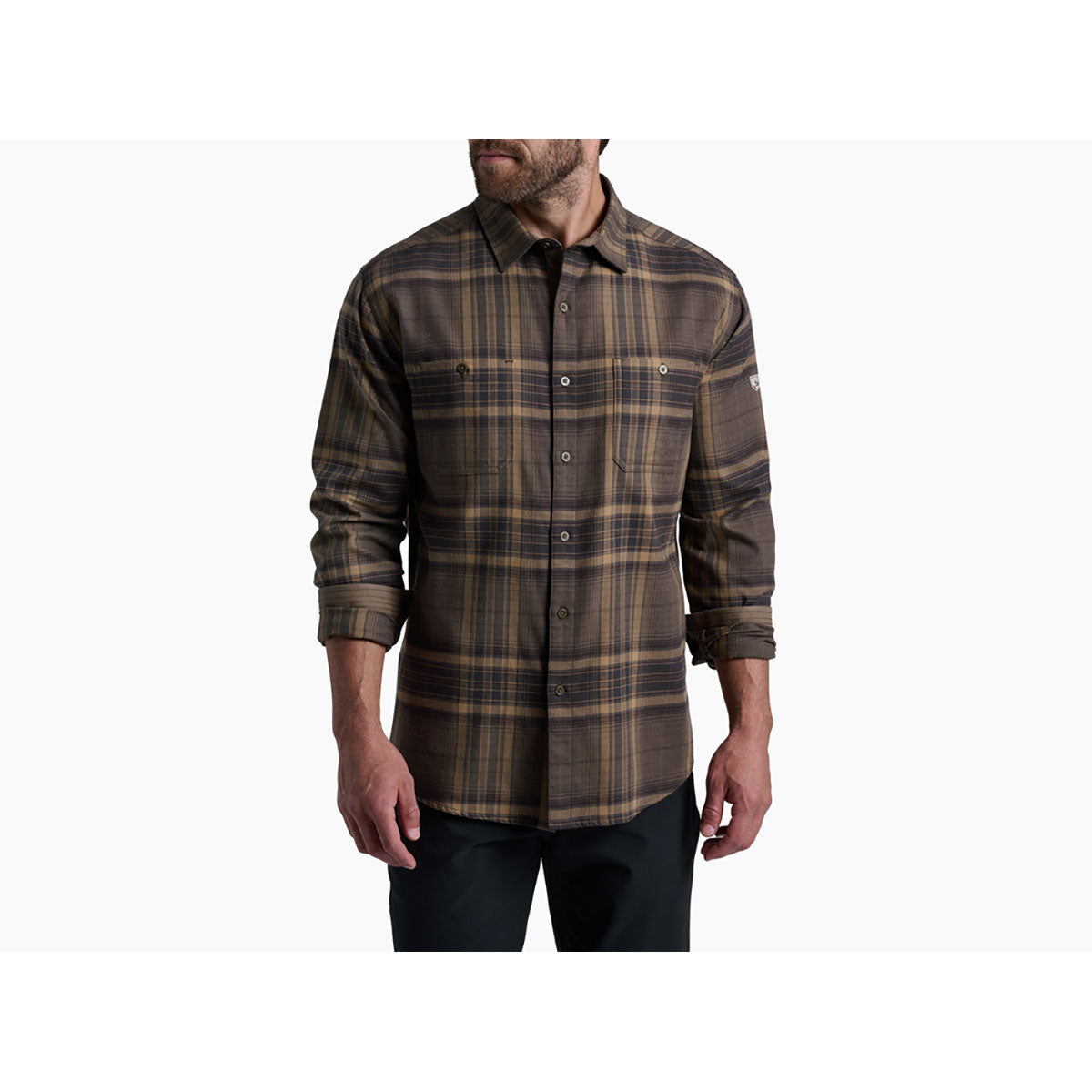 Kuhl Mens Fugitive Flannel Shirt Roasted Barley