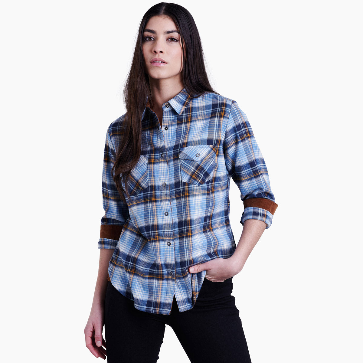 Kuhl Women's Tess Flannel Long Sleeve Big Sky Blue