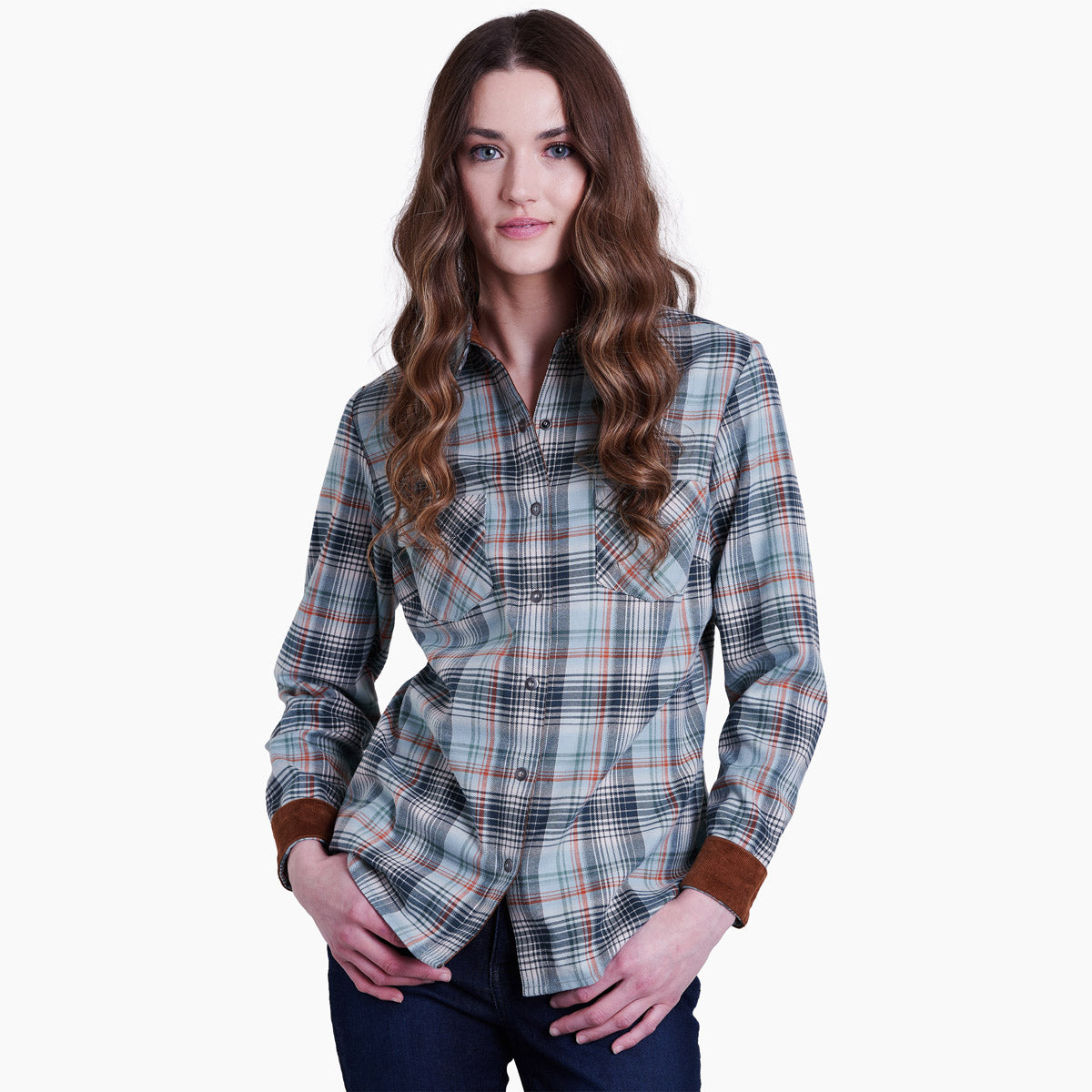 Kuhl Women's Tess Flannel Long Sleeve Evergreen