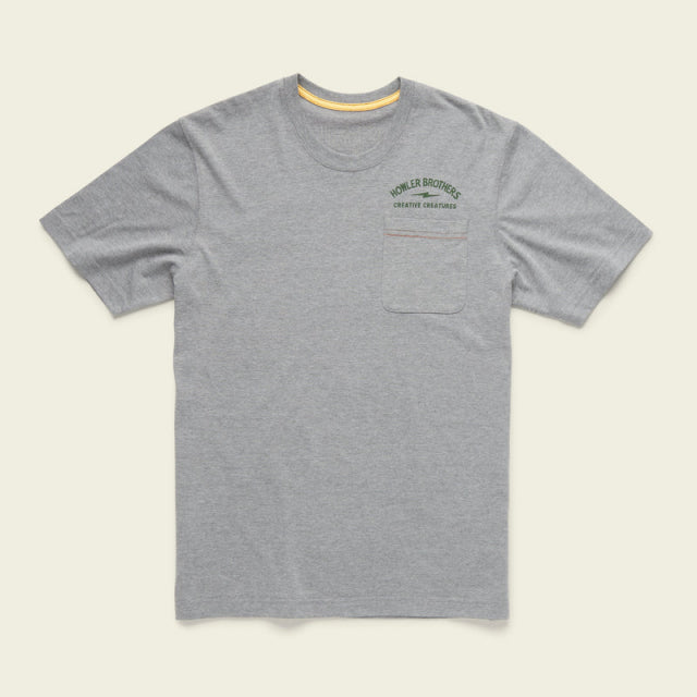 Howler Brothers Mens Select Pocket T-Shirt HEA Creative Creatures Trout: Heather Grey