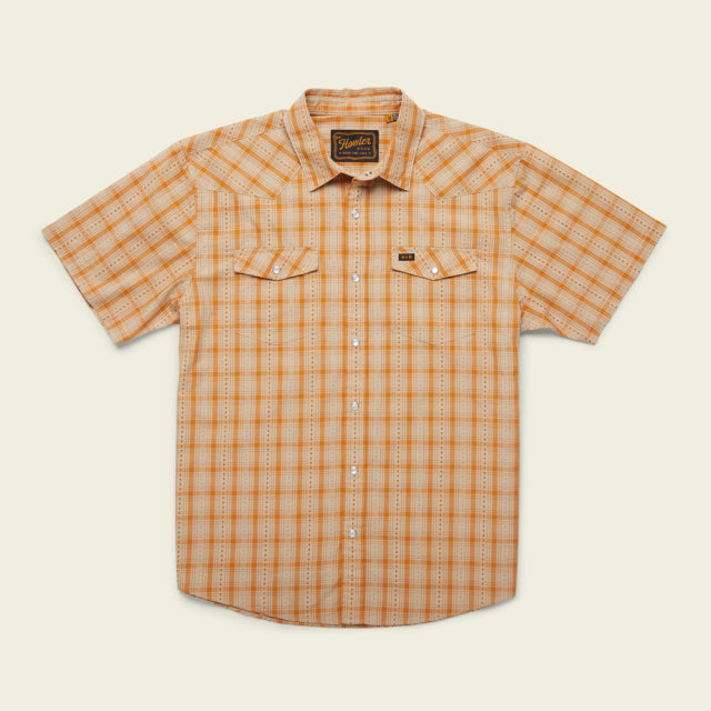 Howler Brothers Mens H Bar B Snapshirt PUM Aperture Plaid: Pumpkin