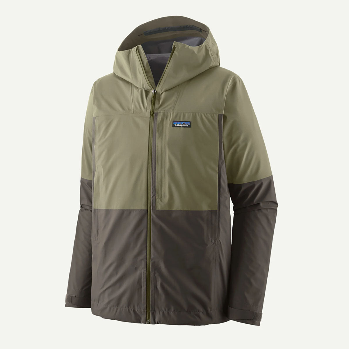 Patagonia Mens Boulder Fork Rain Jacket Forge Grey w/River Rock Green