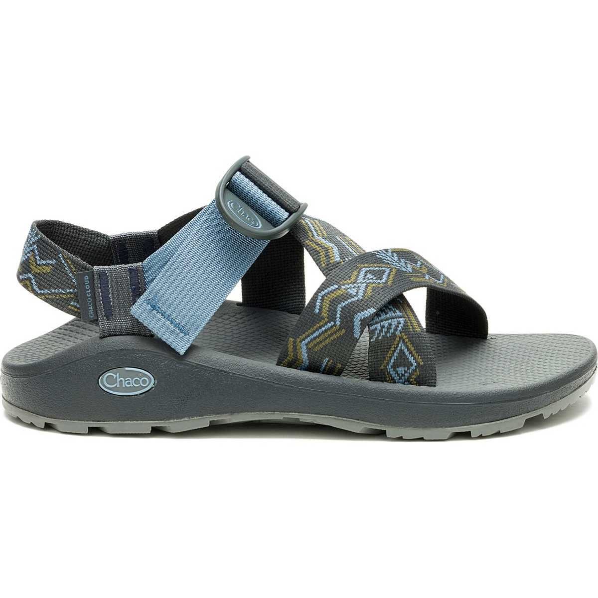 Chaco Mens Mega Z/Cloud Wide-Strap Cushioned Sandal Paddle Graphite