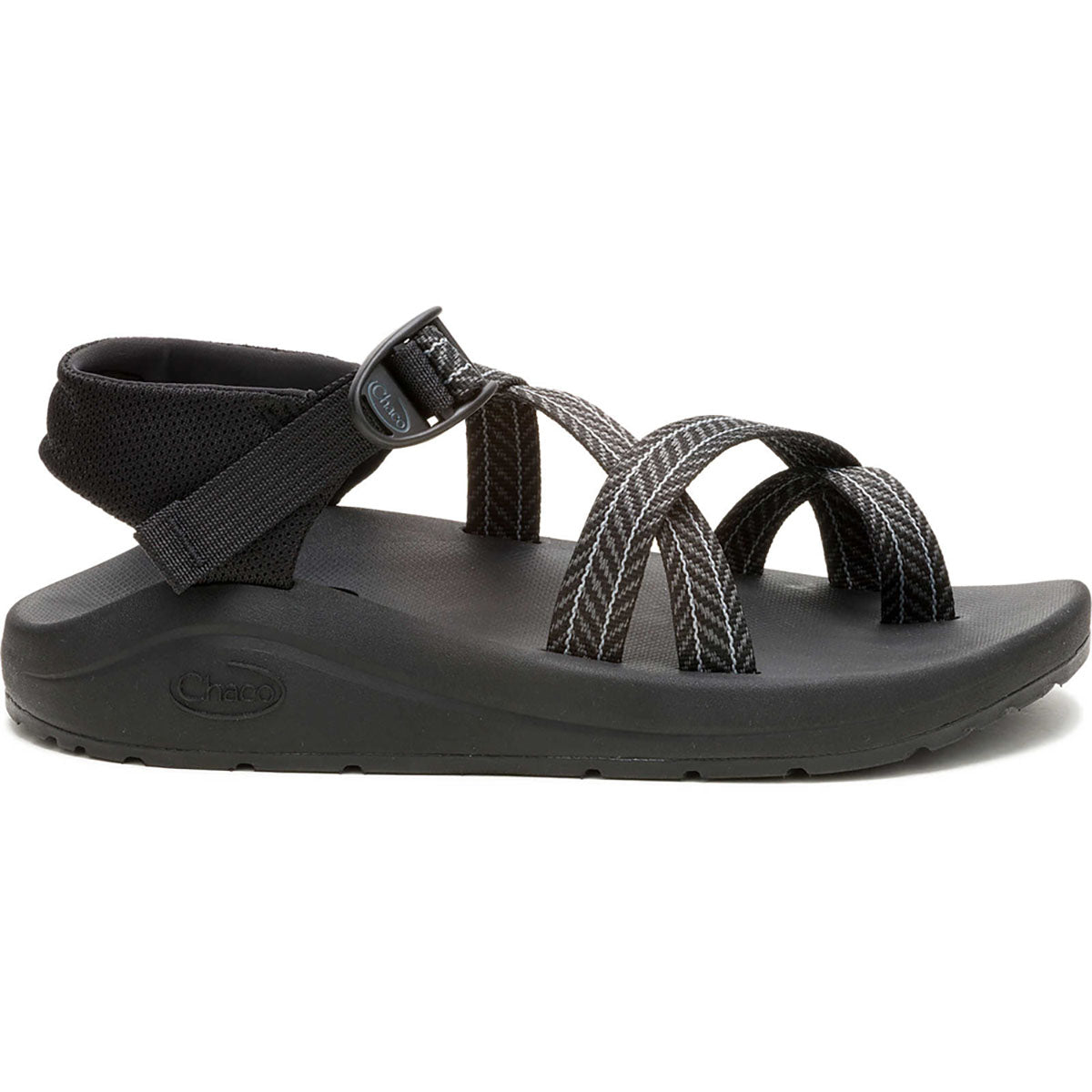Chaco Mens CushZ Toe-Loop Extra Cushioned Sandal Frond Black