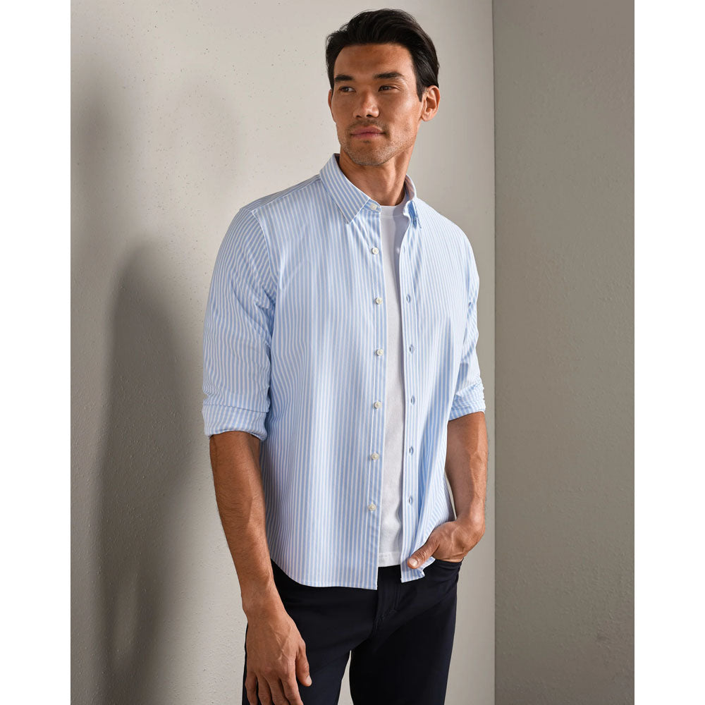 Rhone Mens Commuter Shirt - Classic Business Blue Madison Stripe
