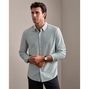 Rhone Mens Commuter Shirt - Classic Fern Green Ticking Stripe