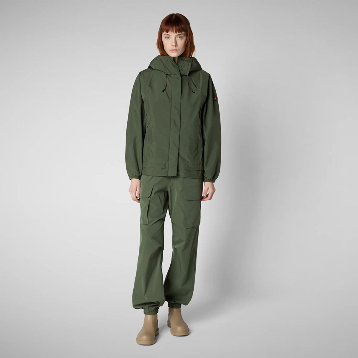 Save the Duck Womens Suki Hooded Coat Thyme Green