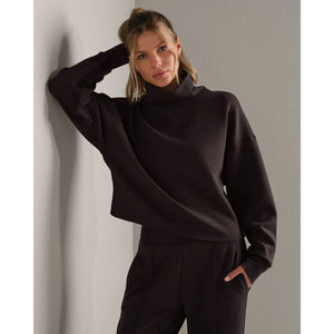 Rhone Womens DreamGlow Mock Neck Dark Espresso