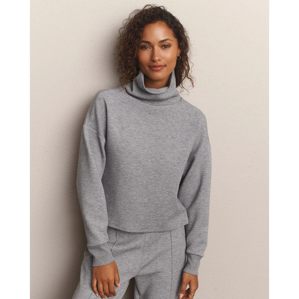 Rhone Womens DreamGlow Mock Neck Heather Gray