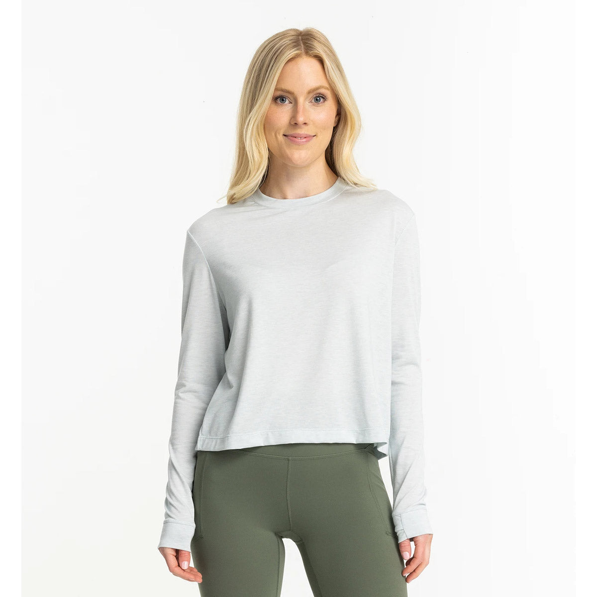 Free Fly Apparel Women's Elevate Long Sleeve Heather Tide Pool