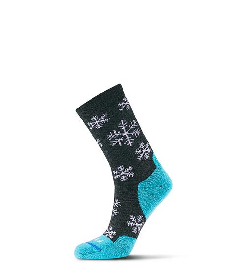 Fits Medium Hiker Striped Crew Socks Charcoal Scuba