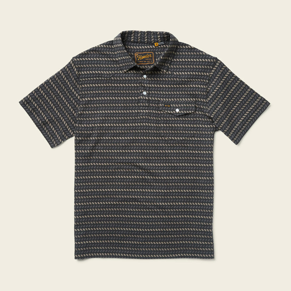 Howler Brothers Men's Ranchero Jacquard Polo Illusion Jacquard: Antique Black