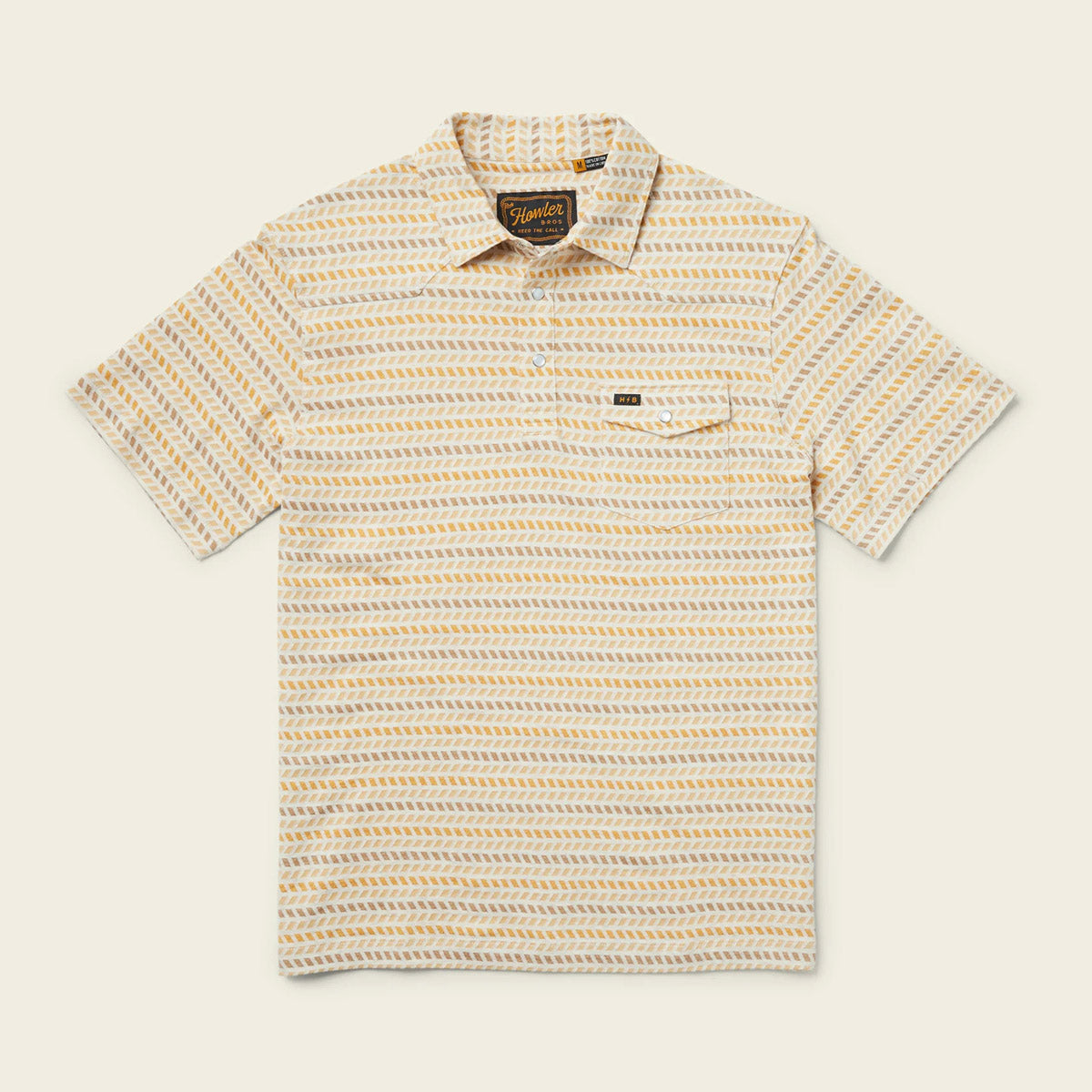 Howler Brothers Men's Ranchero Jacquard Polo Illusion Jacquard: Oatmeal Heather