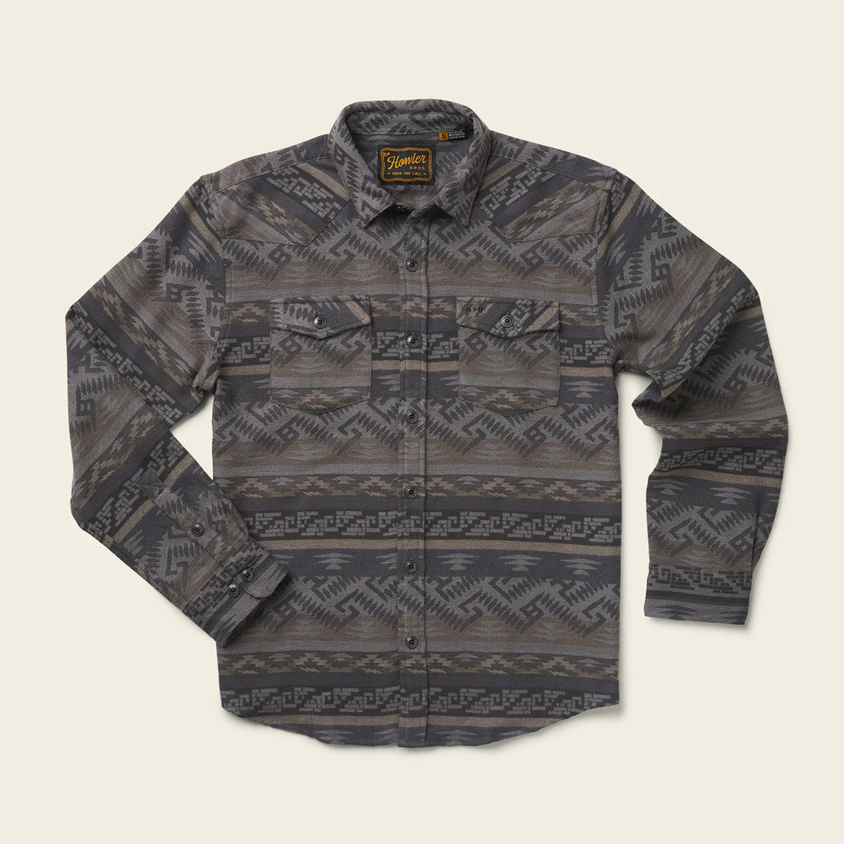 Howler Brothers Men's Sheridan Longsleeve Shirt Herrador Jacquard: Pencil Lead