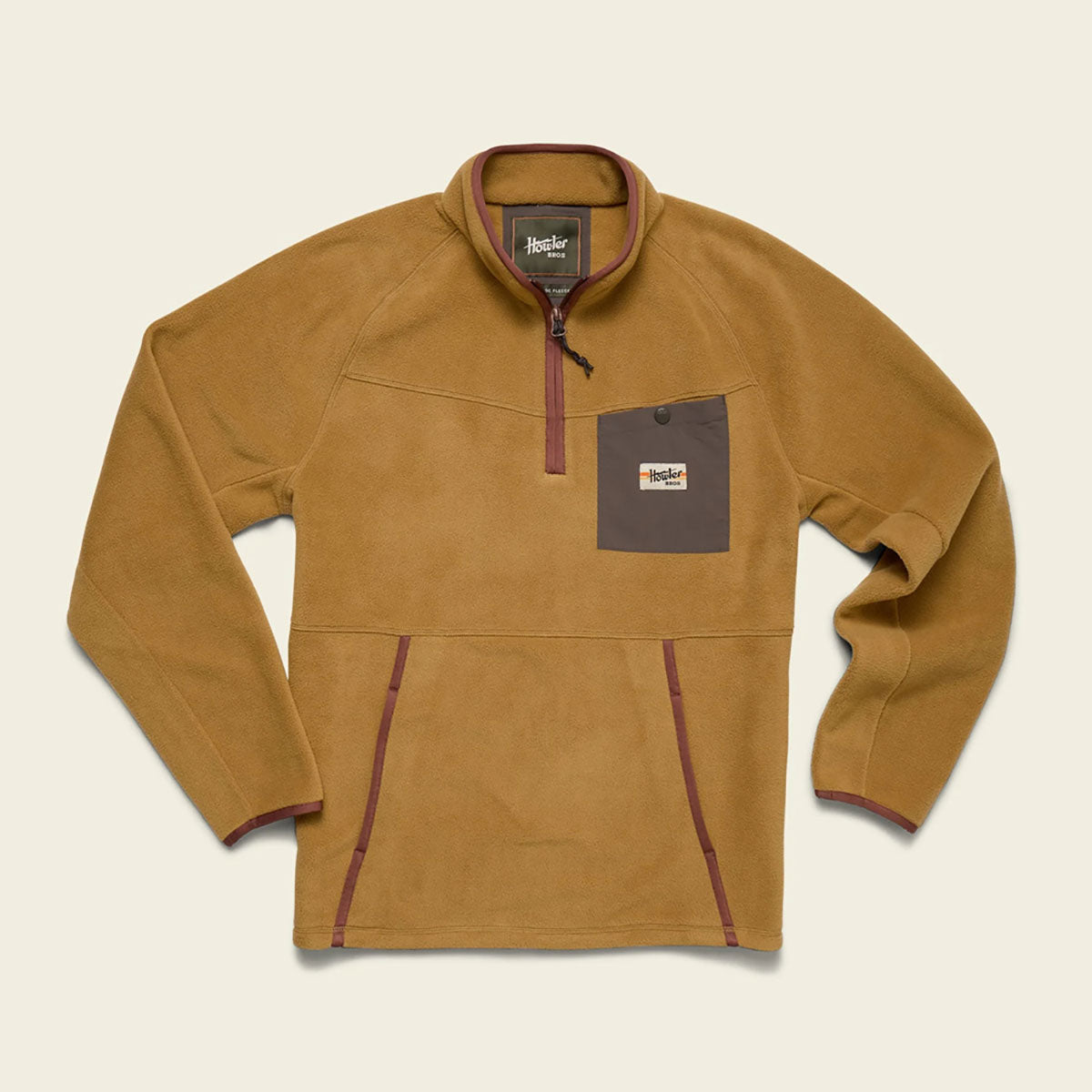 Howler Brothers Mens Free Range Fleece Pullover Dijon