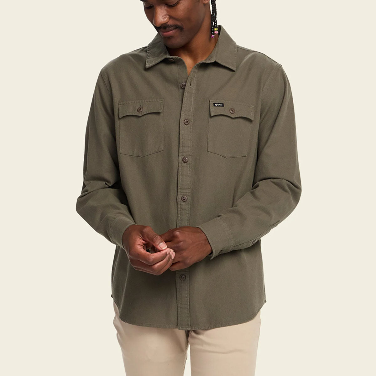 Howler Brothers Mens Novato Shirt Drab Olive