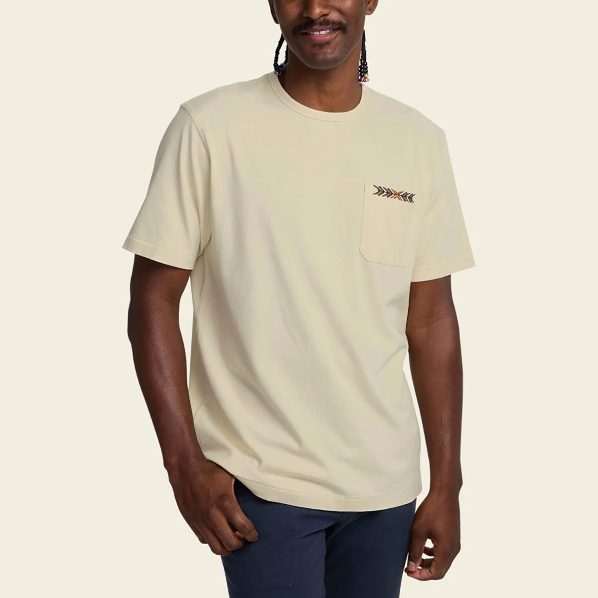 Howler Brothers Mens Spectrum Pocket Tee Bone White