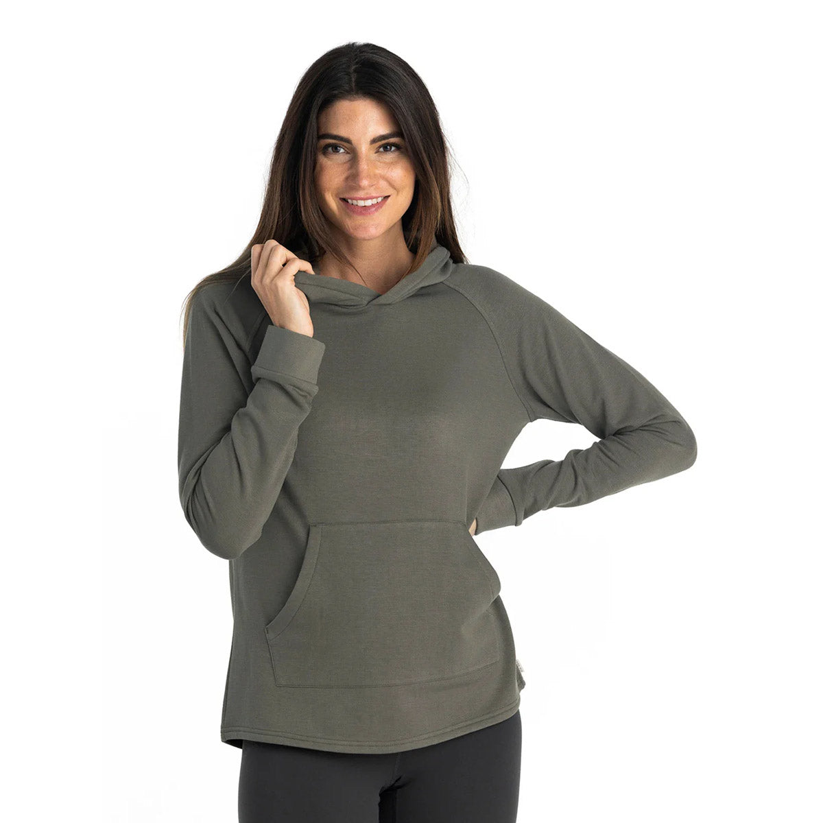 Free Fly Apparel Women&#39;s Bamboo Lightweight Fleece Hoodie Fatigue