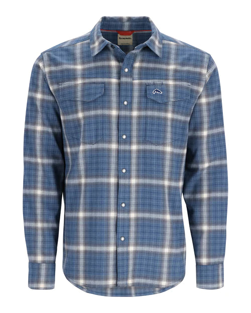 Simms Fishing Men's Gallatin Flannel Fishing Long Sleeve Shirt 1123 Neptune Ombre Plaid