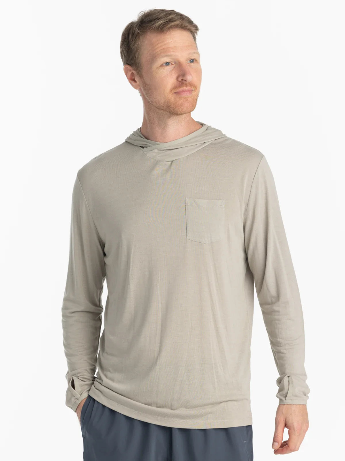 Free Fly Apparel Men's Bamboo Lightweight Hoodie 105 Sandstone
