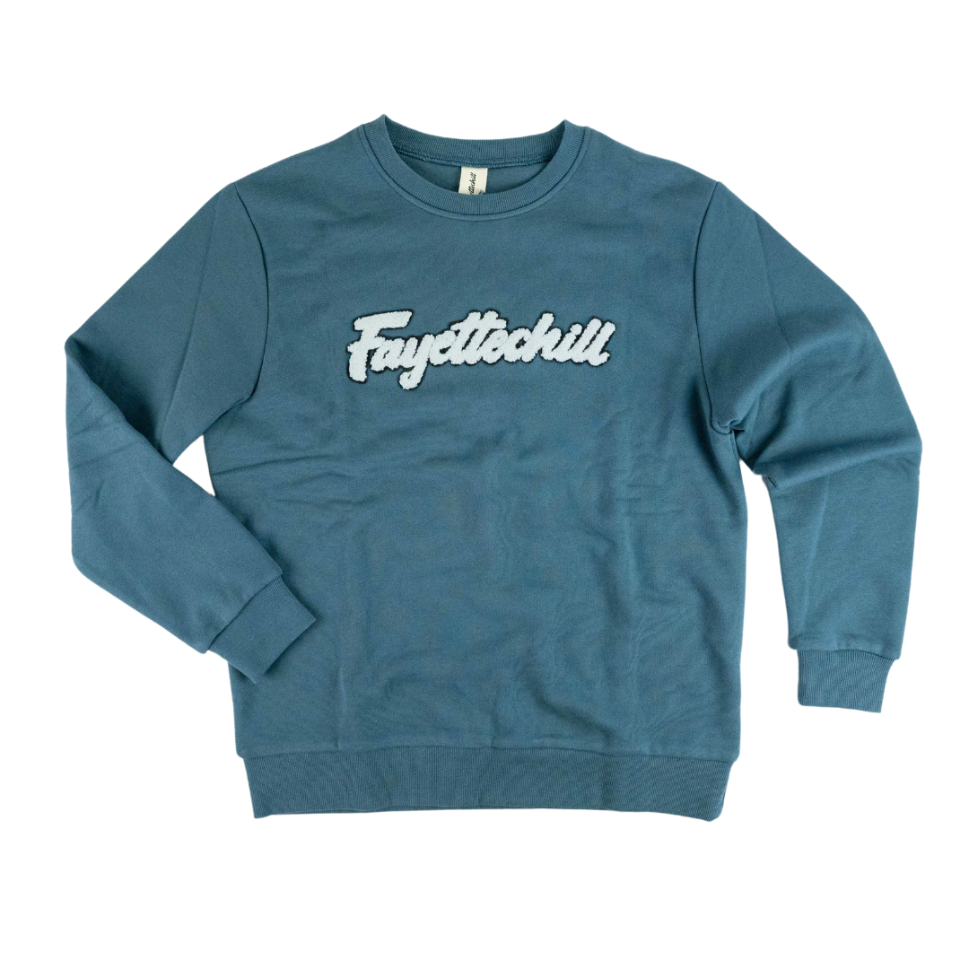 Fayettechill Letter Sweater Peak Blue