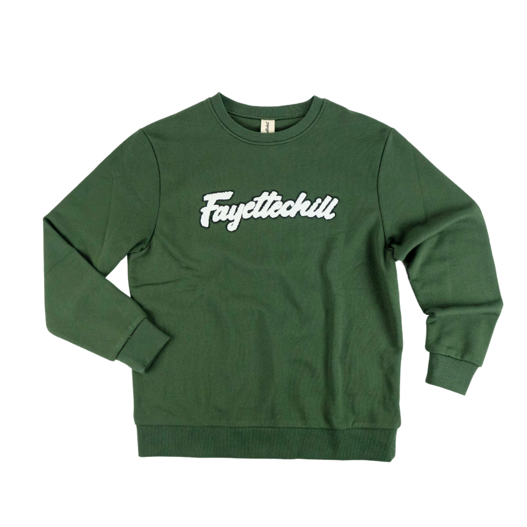 Fayettechill Letter Sweater Trail Green