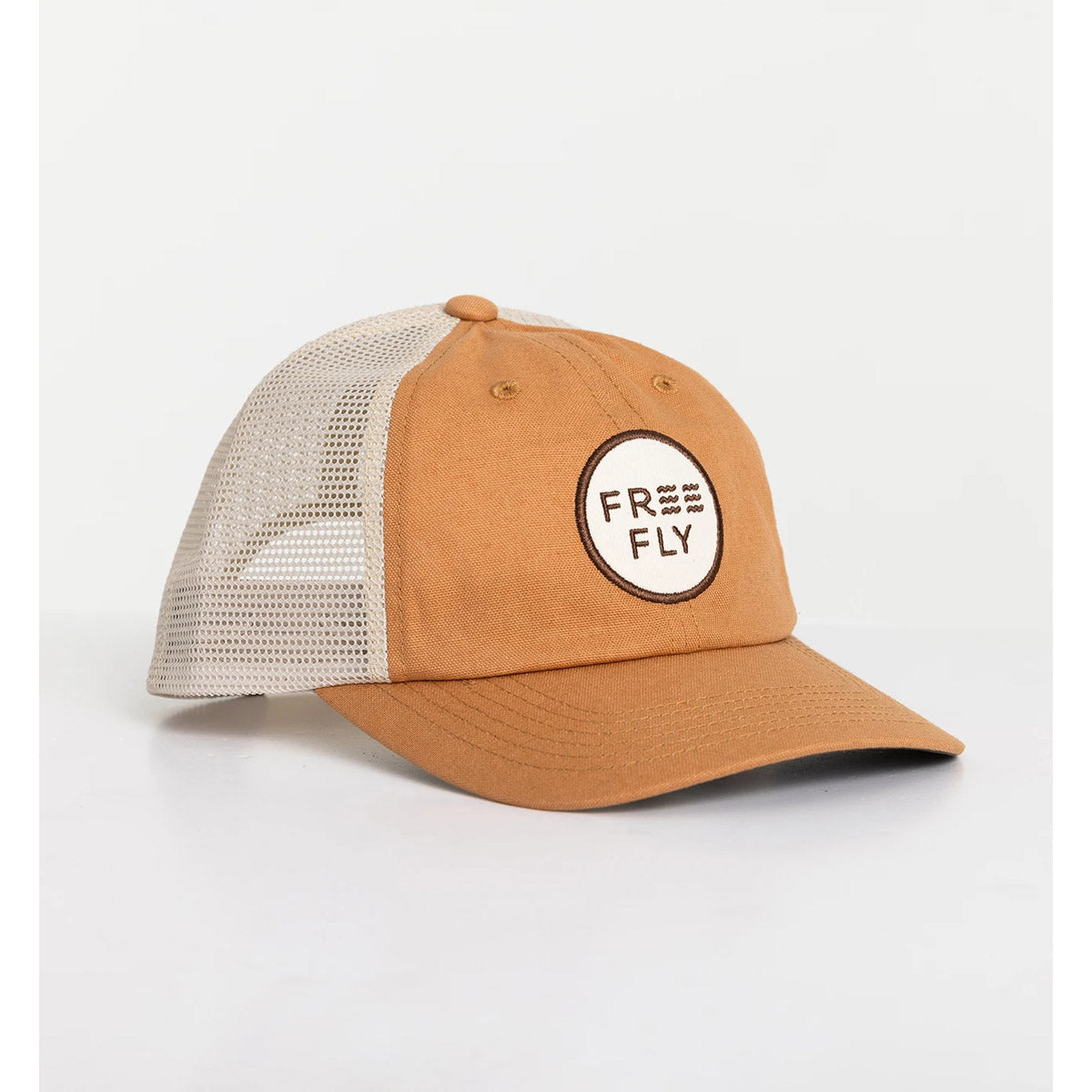 Free Fly Apparel Low Pro Badge Trucker Hat Wheat