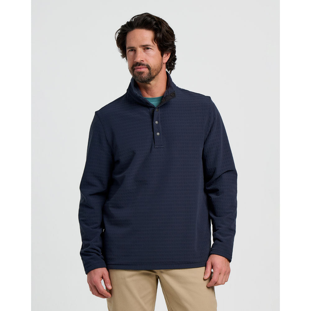 Free Fly Apparel Mens Gridback Fleece Snap Pullover Deep Navy