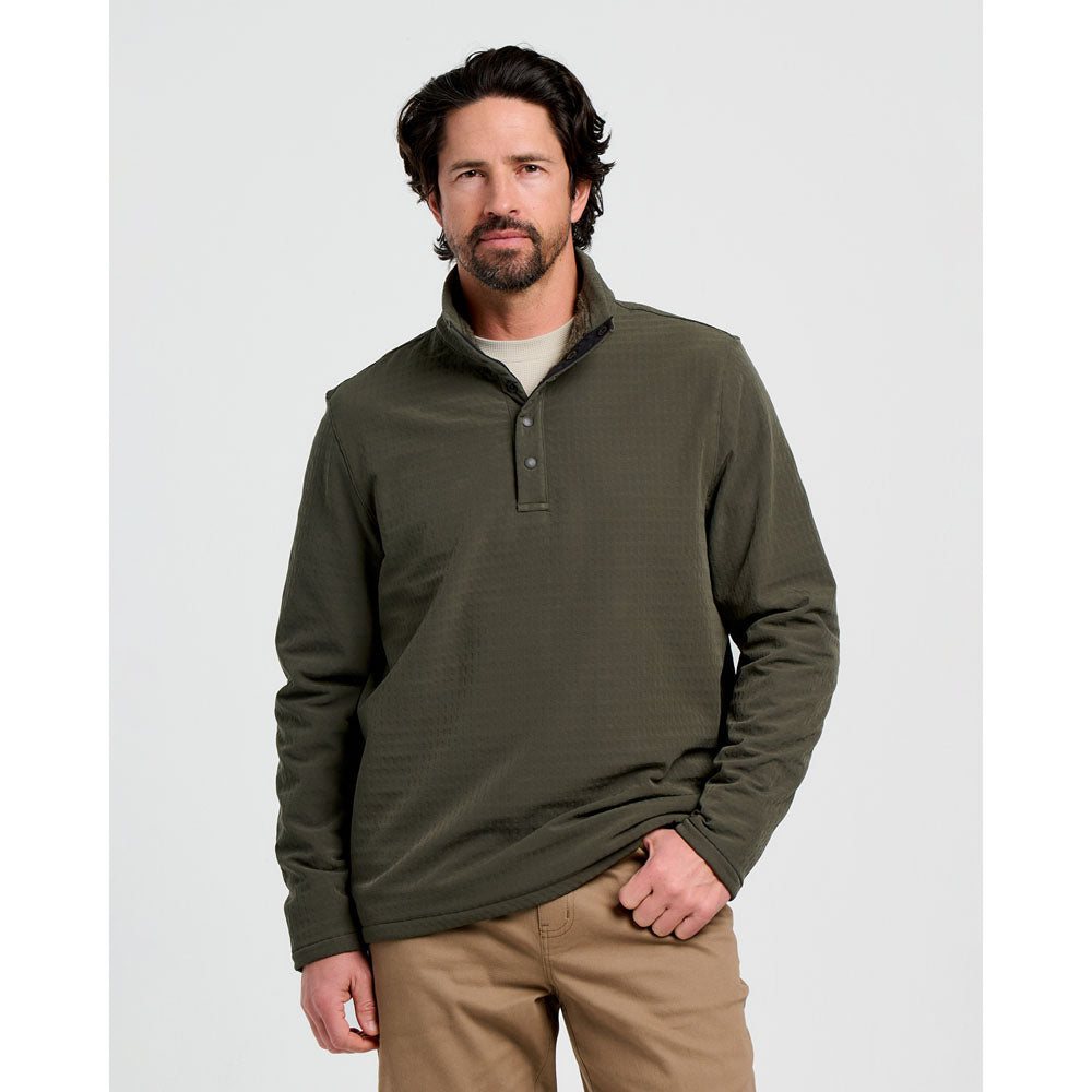 Free Fly Apparel Mens Gridback Fleece Snap Pullover Dark Forest