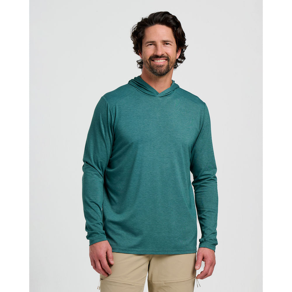 Free Fly Apparel Mens Bamboo Shade Hoodie Heather Sea Pine