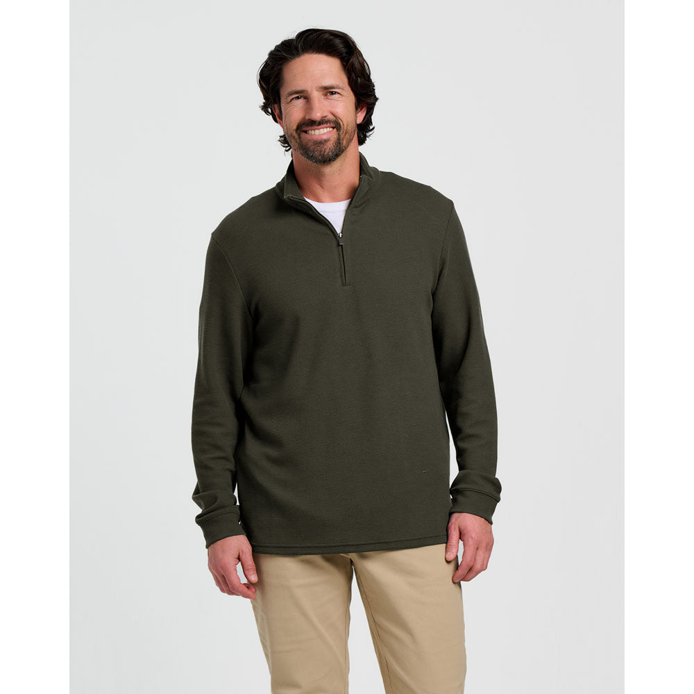 Free Fly Apparel Mens Waffle Quarter Zip Dark Forest