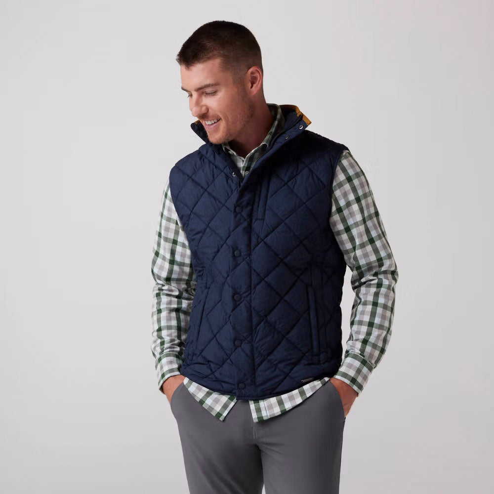 Mizzen+Main Men's Belmont Quilted Vest Navy Solid