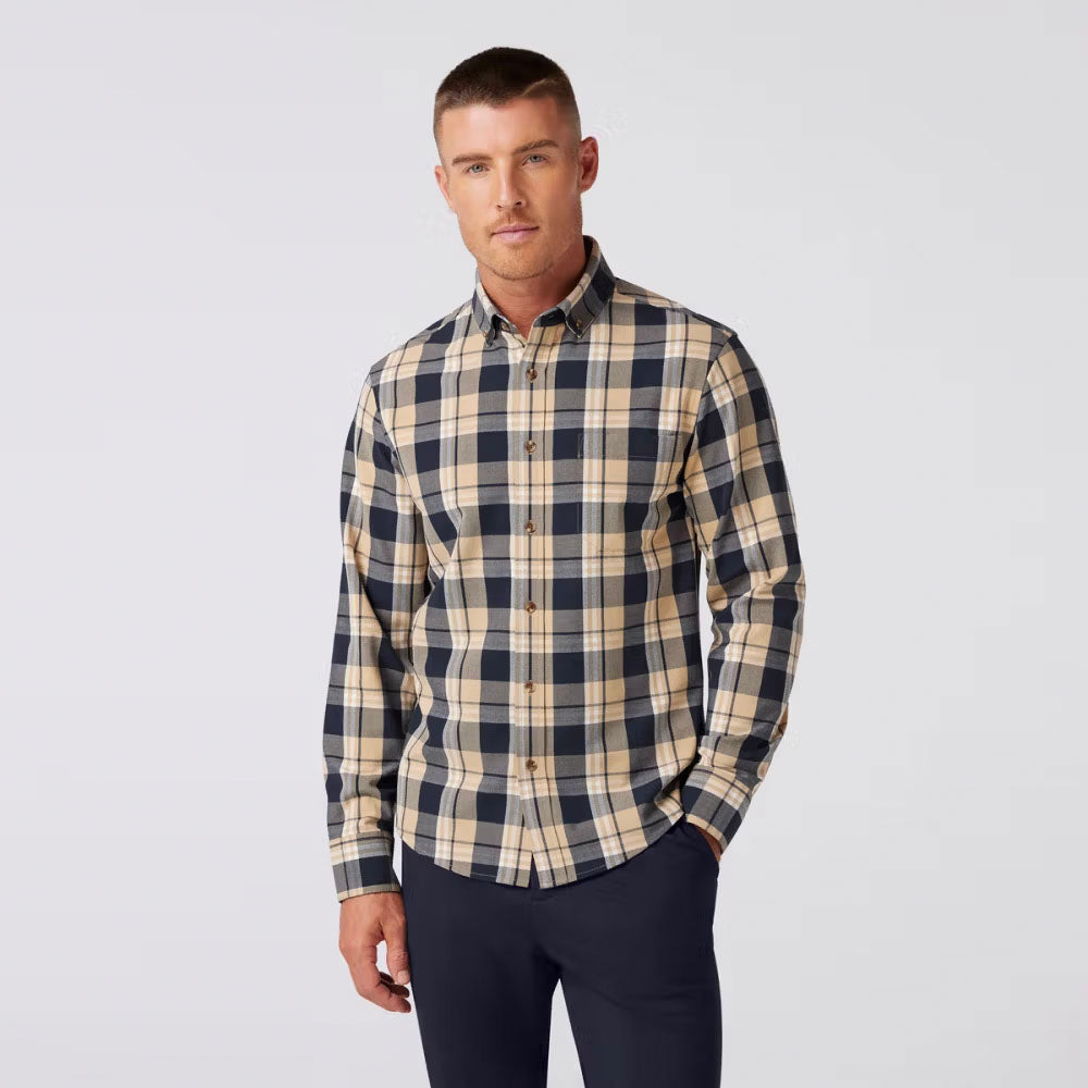 Mizzen+Main Men's City Flannel Khaki William Plaid